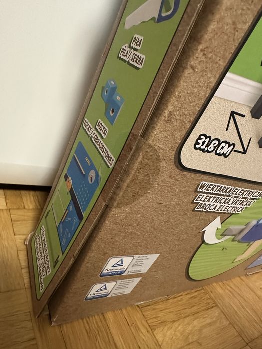 Nowy duży drewniany warsztat z narzędziami 95 cm x 60 cm