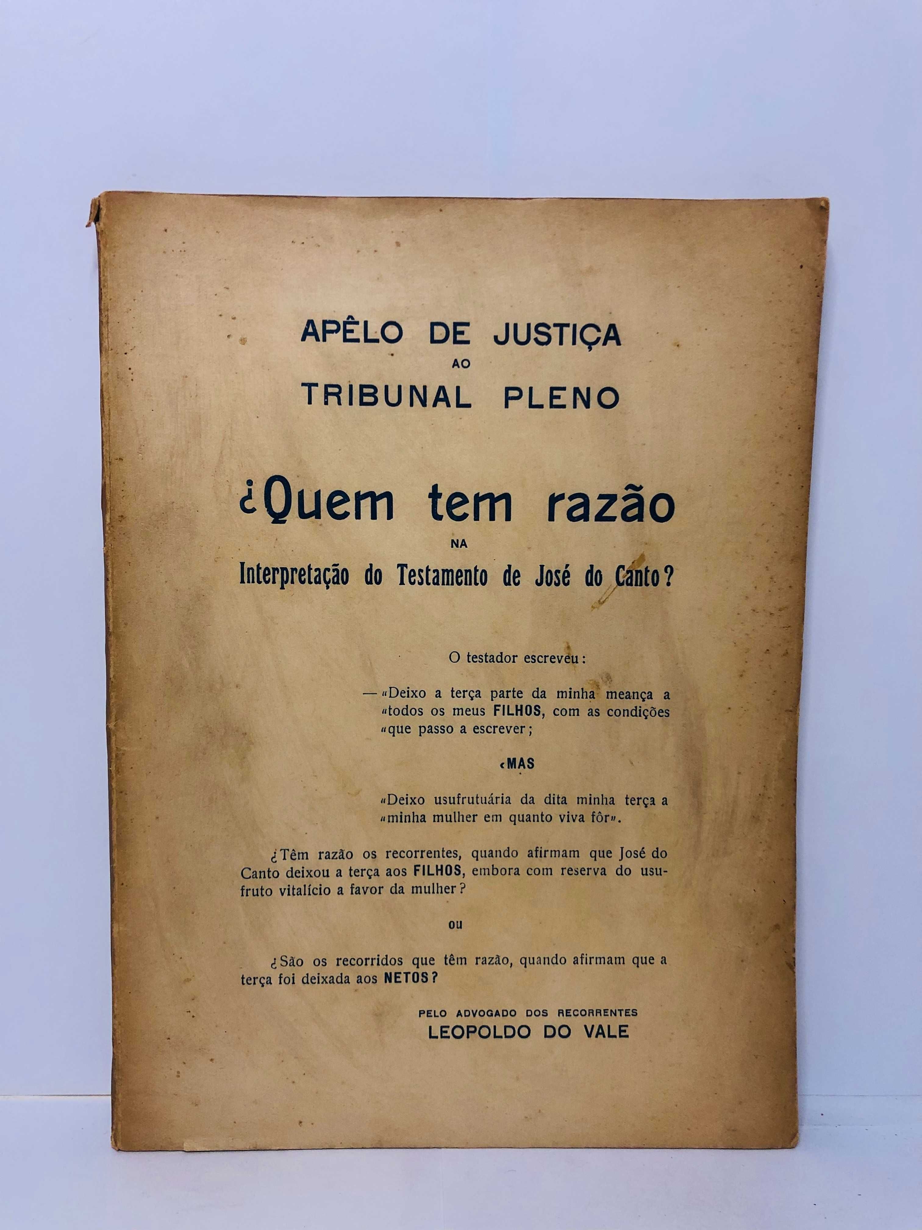 Apêlo de Justiça ao Tribunal Pleno - Leopoldo do Vale