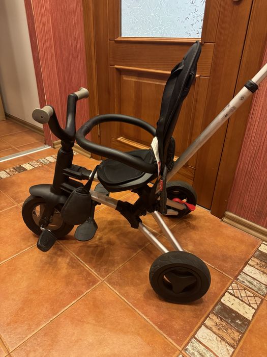 Триколісний велосипед Qplay Nova+ Rubber Black з батьківською ручкою