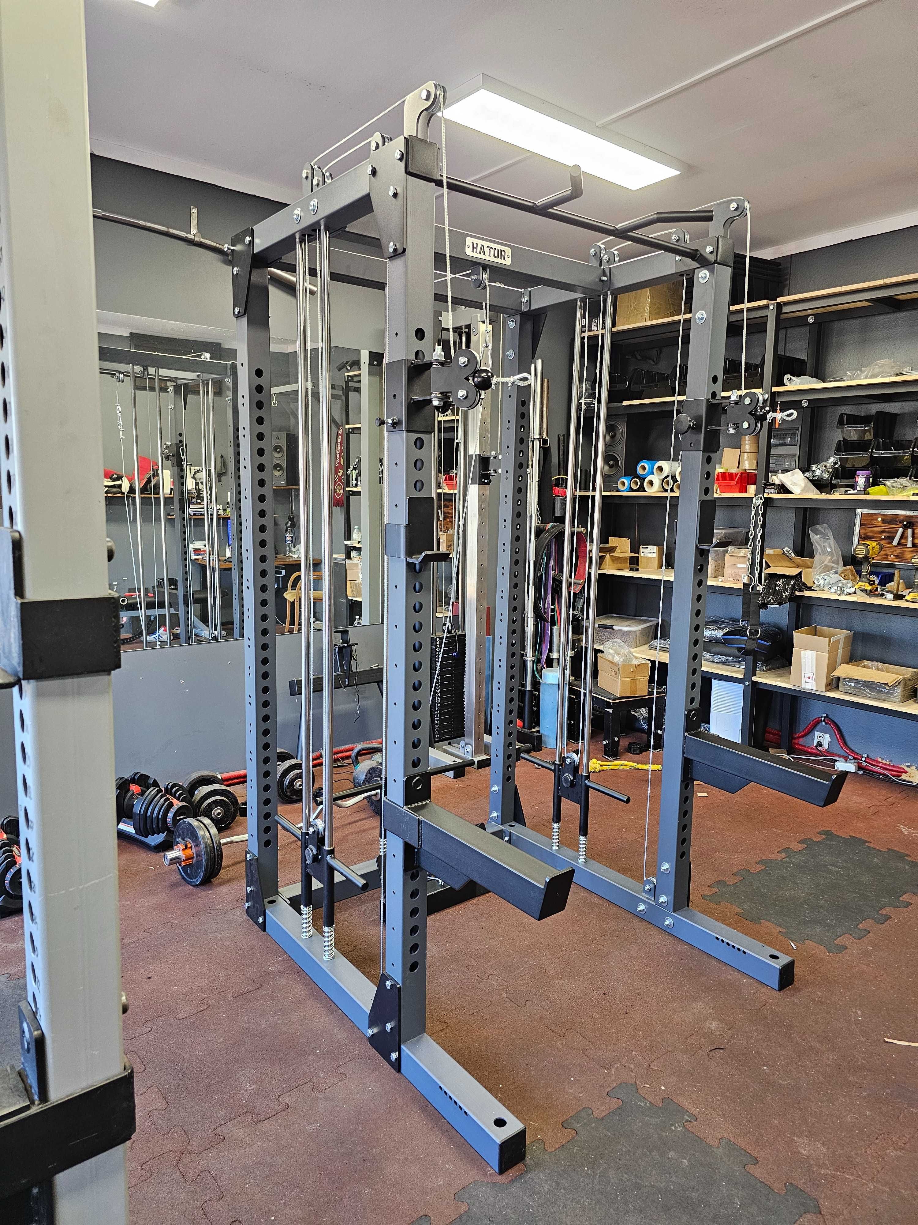 HATOR Klatka 80x80x3 + brama / Squat rack / Power rack / wyciąg