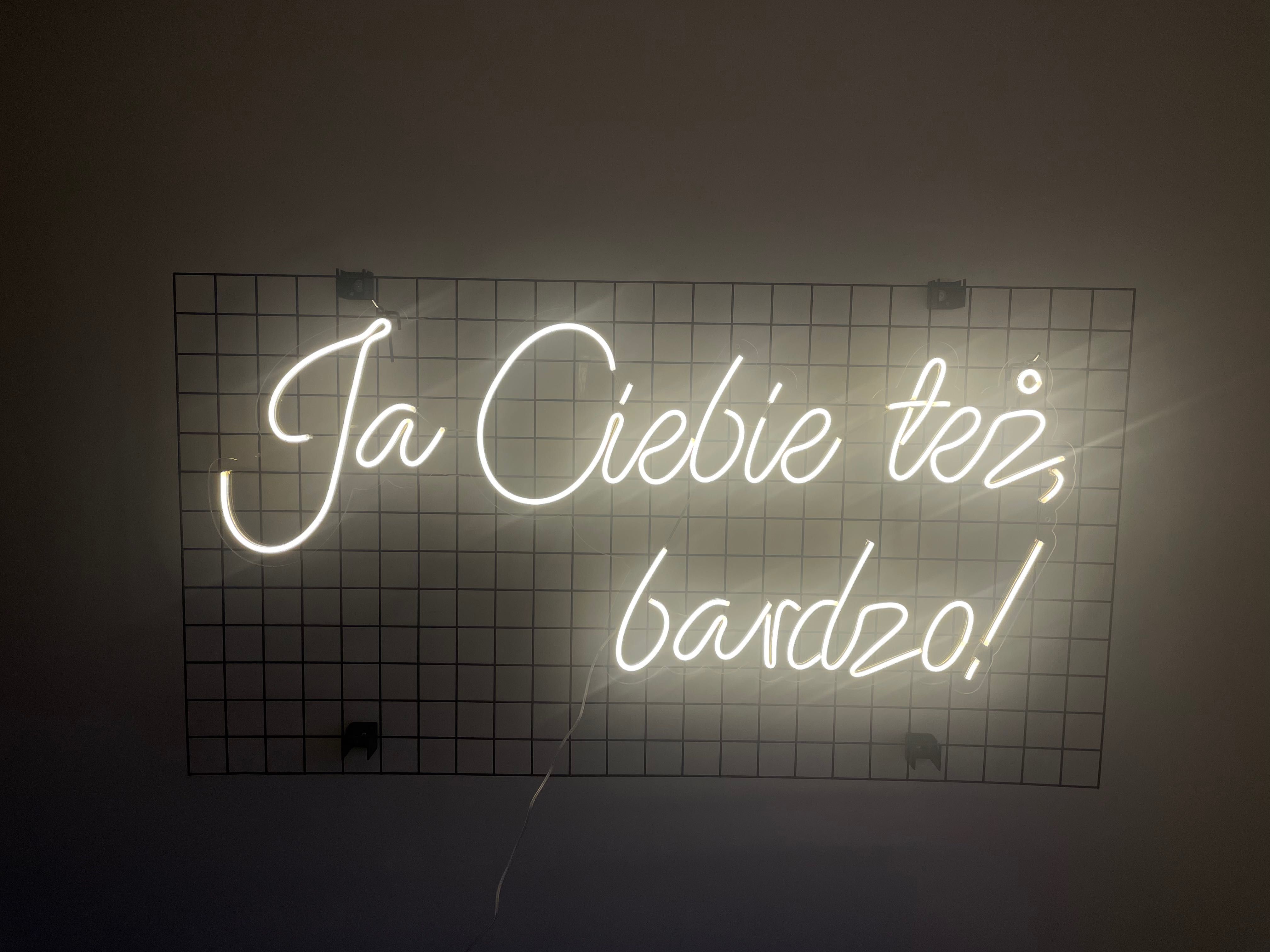 Neon ślubny Ja ciebie też bardzo