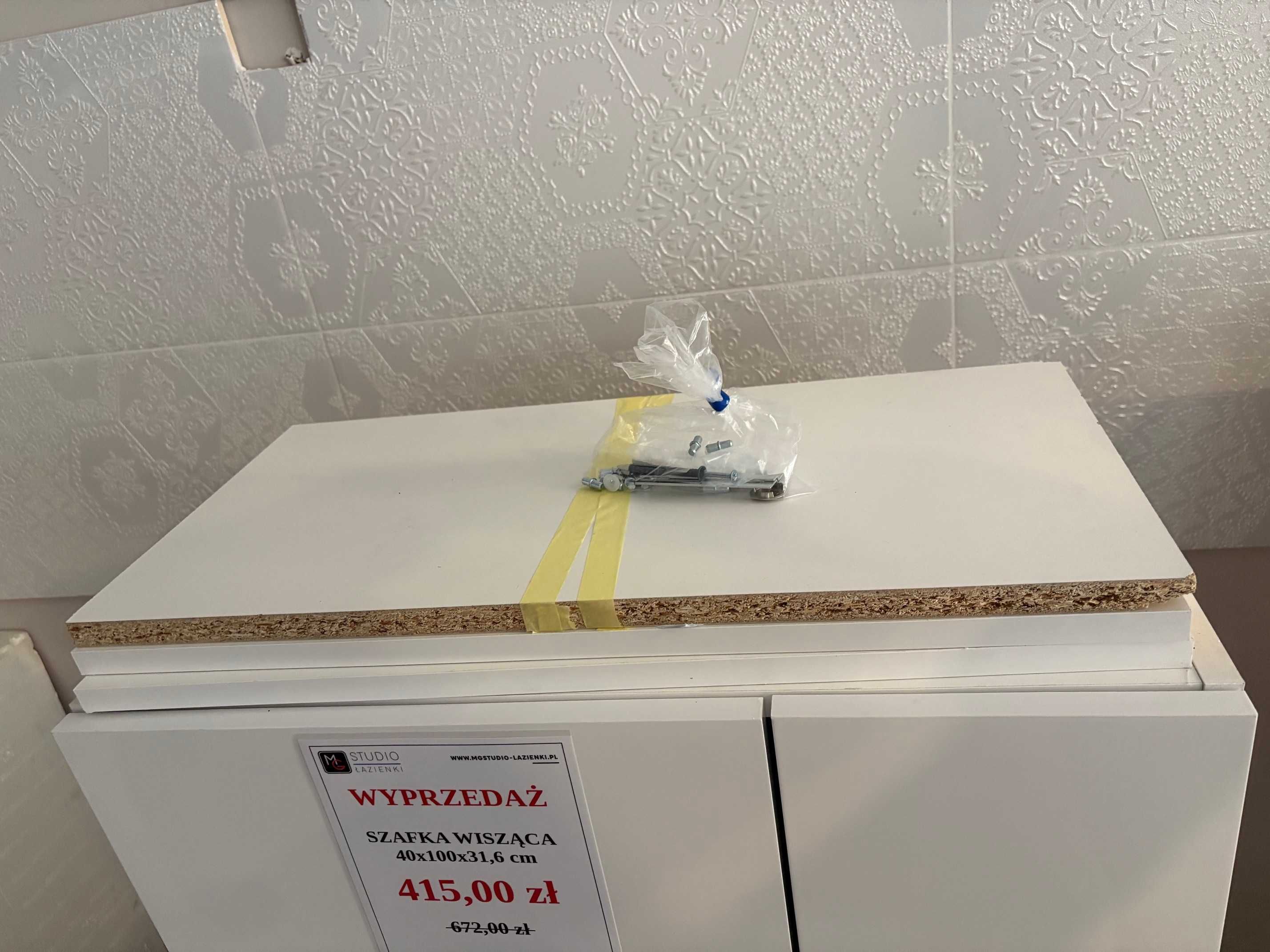 Szafka łazienkowa wisząca 60cm, biała, likwidacja ekspozycji.