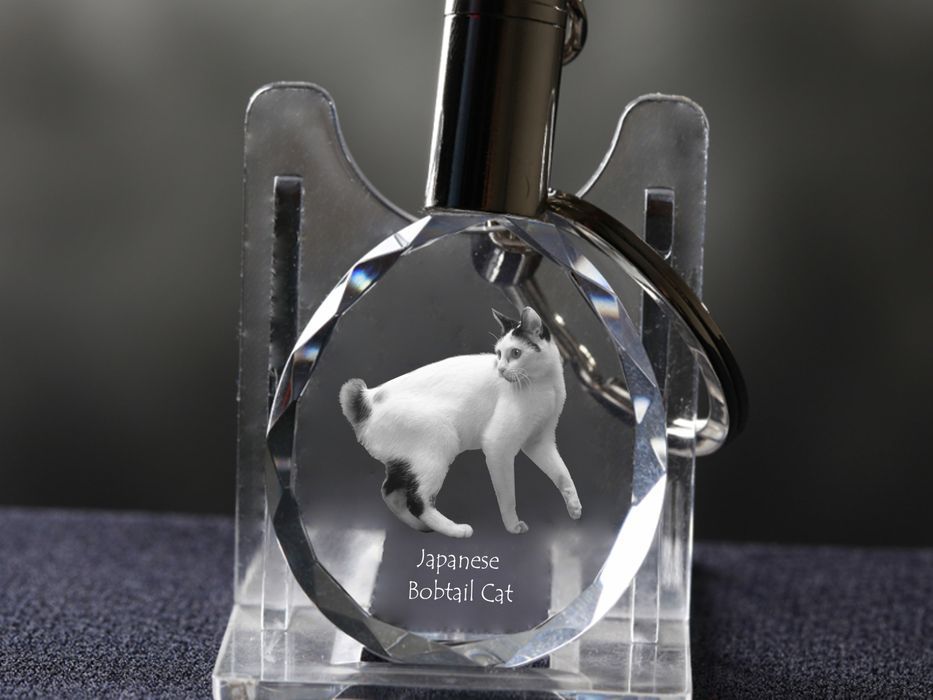 Kot japoński Bobtail brelok do kluczy kryształowy z kotem Art-Dog