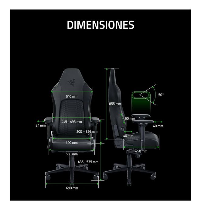 Razer Iskur V2 - Cadeira para Gamers com suporte lombar adaptativo