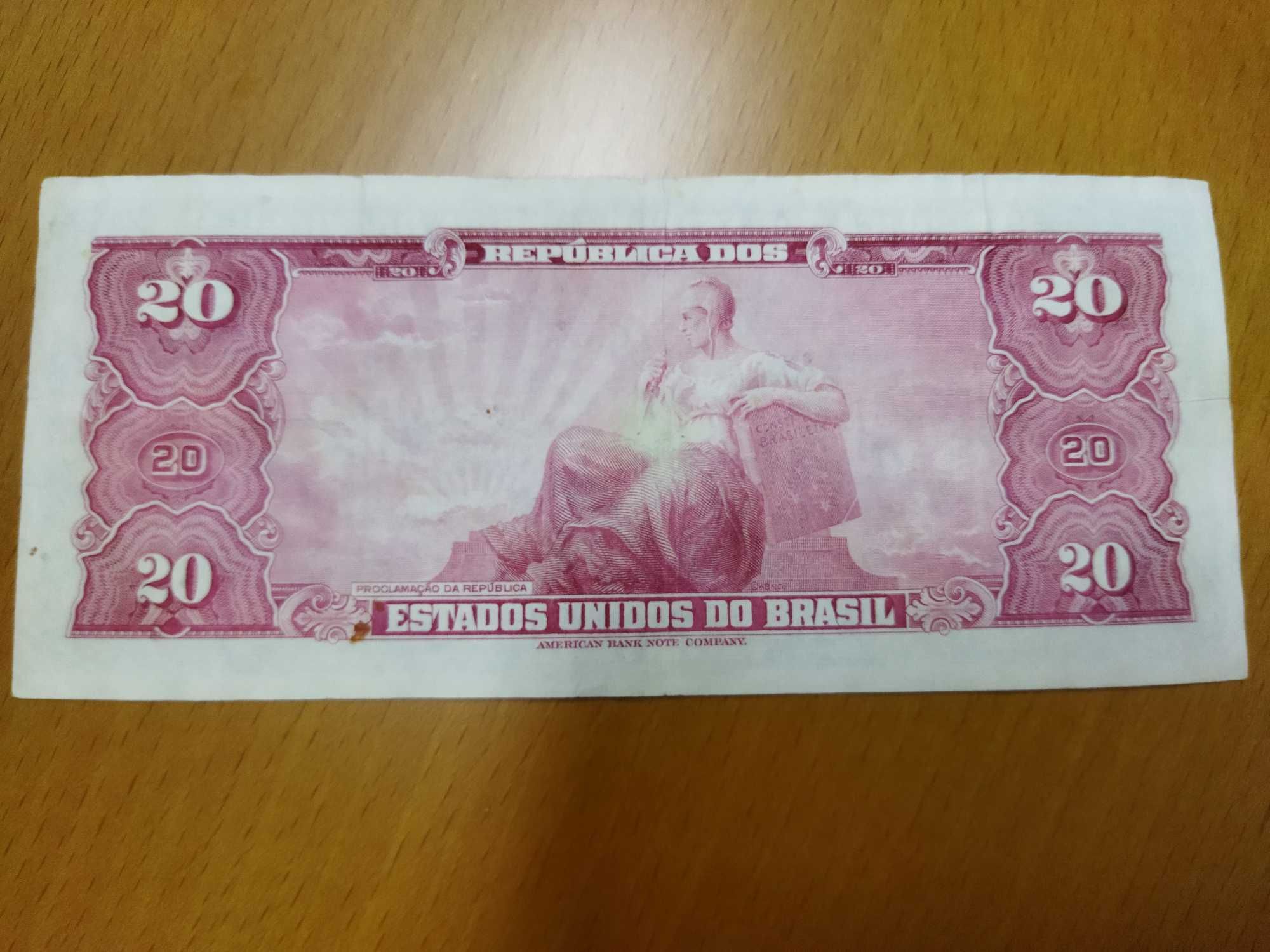 Nota de 20 cruzeiros, Presidente Deodoro da Fonseca, 1950 Brasil