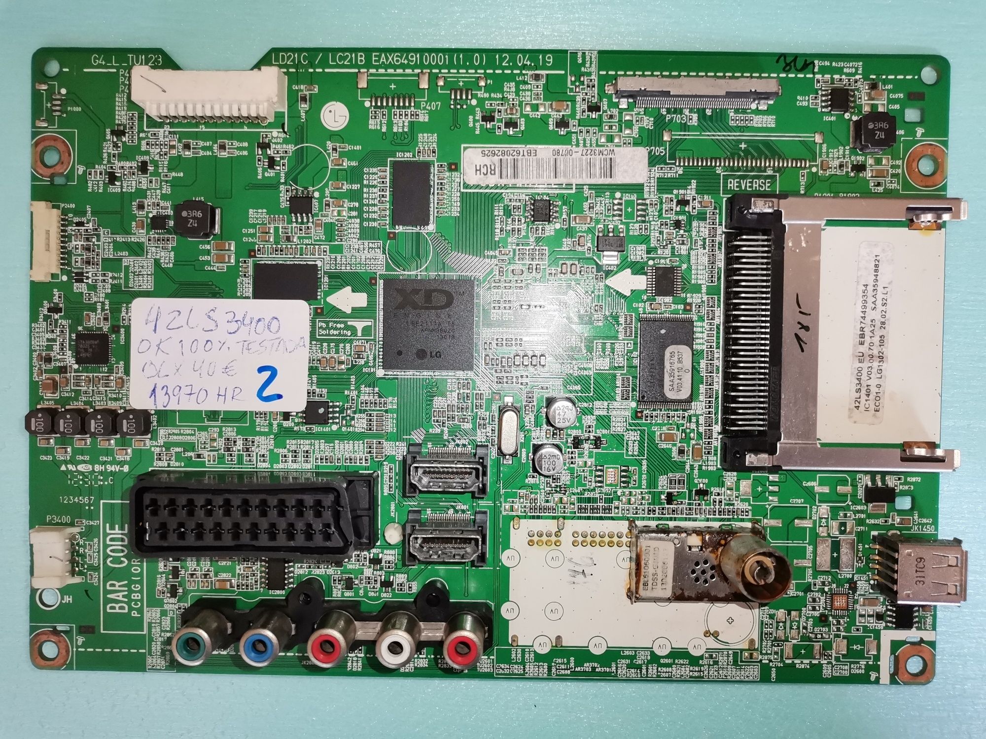 Mainboard LG chassis LD21C / LC21B EAX 6 4 9 1 0 0 0 1 ...