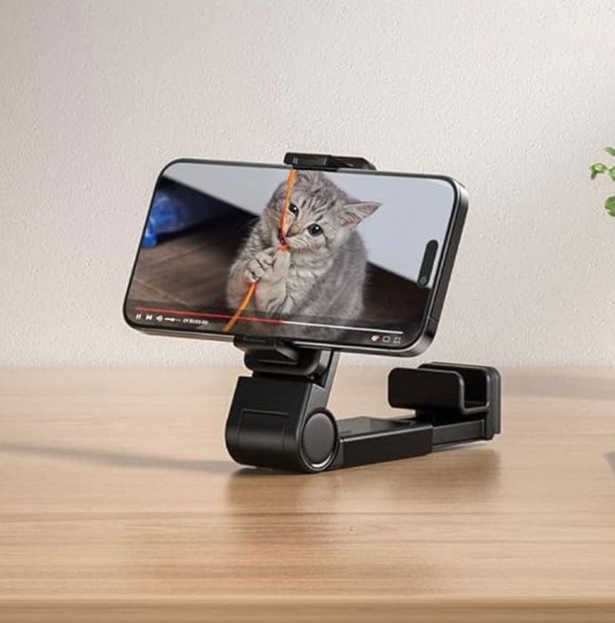 Suporte para Telemóvel – Rotação 360°, Compacto e Ajustável
