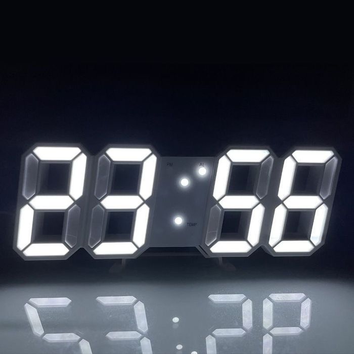 Електронний Led годинник з білим підсвічуванням