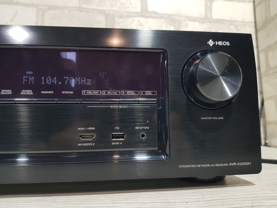 7.2 AV ресивер DENON AVR X2400, *7x105 Вт, HDMI, USB, Wi-Fi, Bluetooth