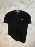 Чорна спортивна футболка Adidas Climalite з лого на грудях
