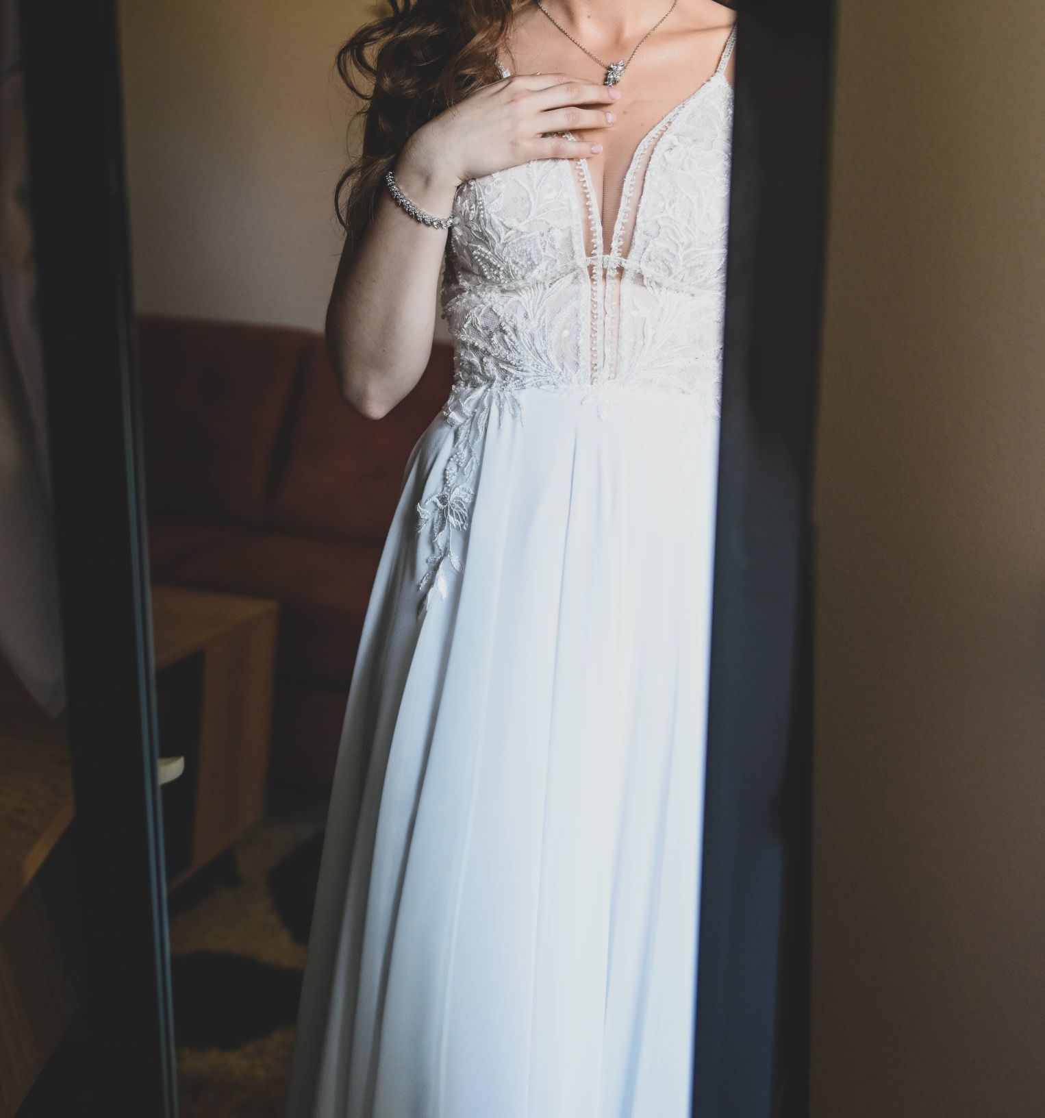 Muślinowa suknia ślubna