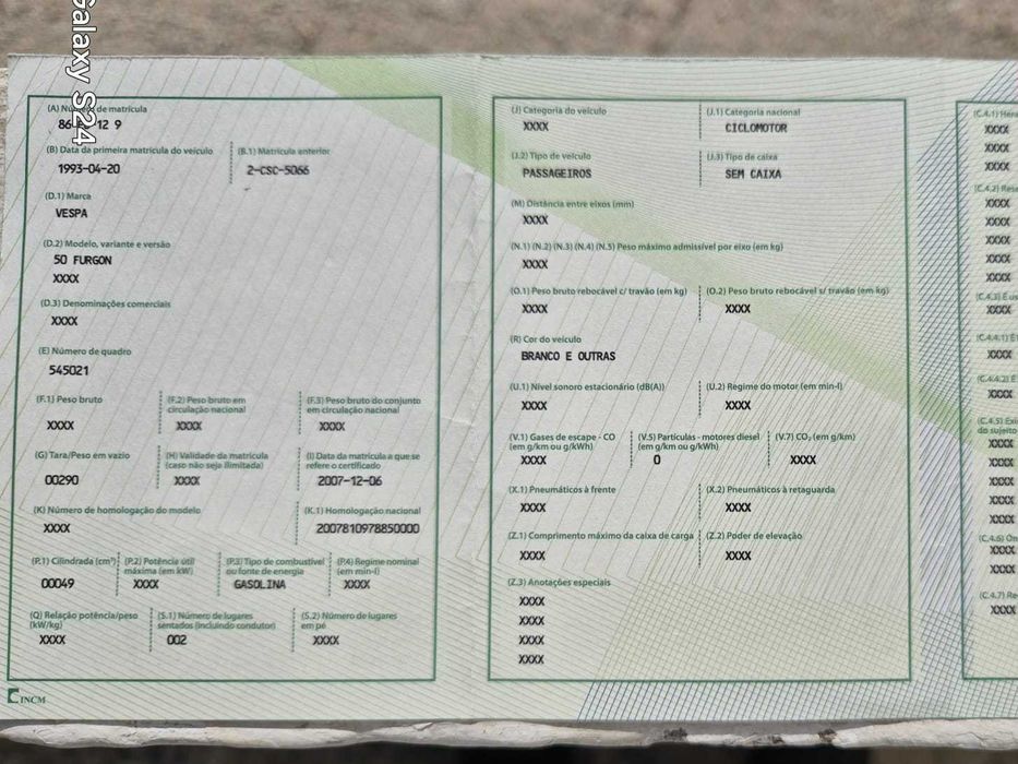 Vendo Vespa Furgon 50CC