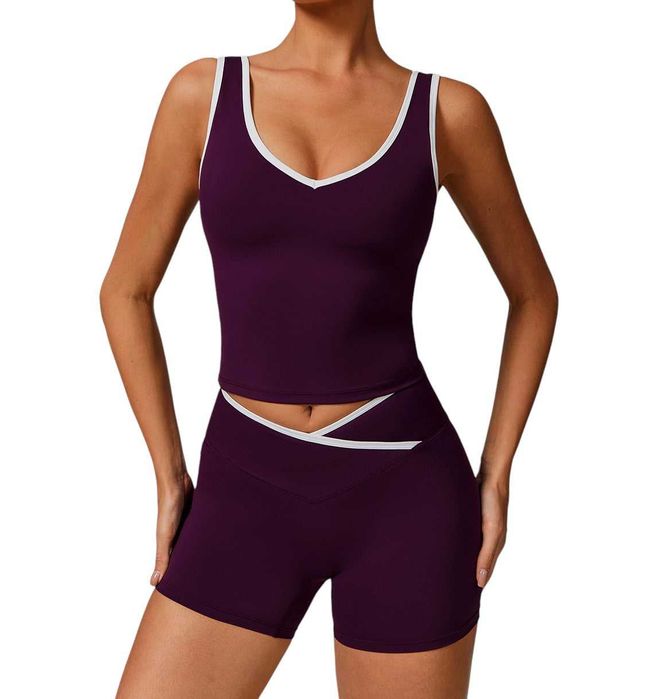Топ Alo Yoga Contrast Line Tank Purple 88434-PR