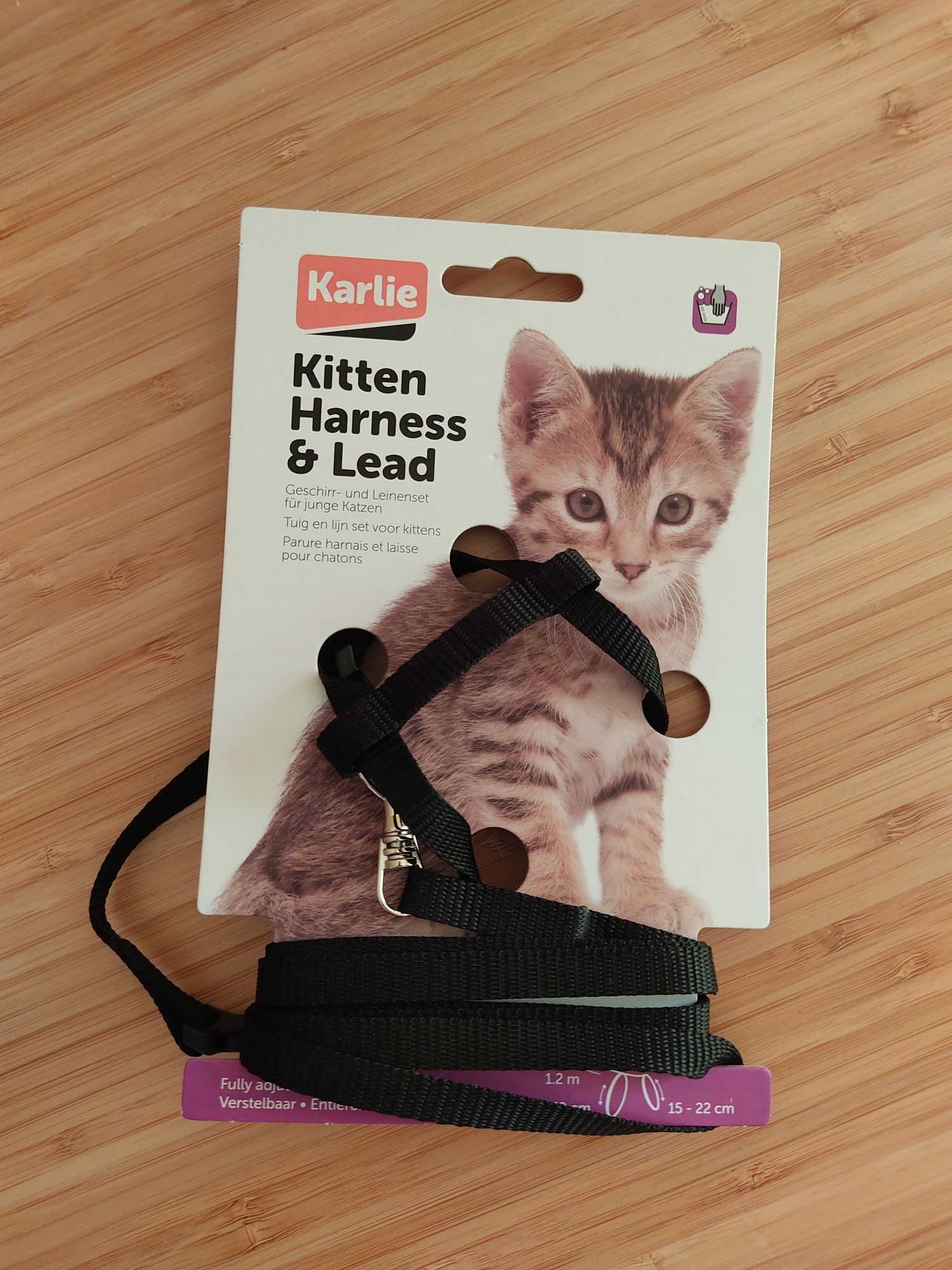 Kit arnês e coleira para gato pequeno