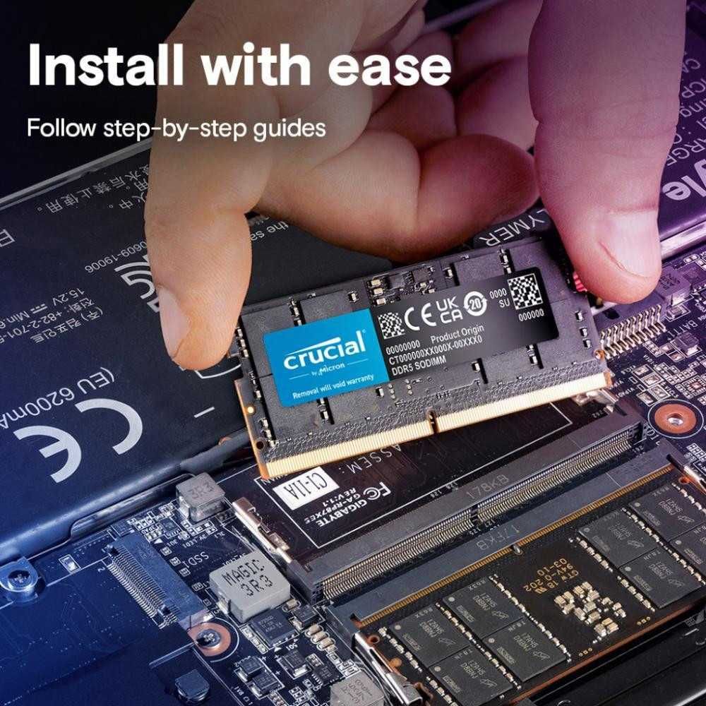 Пам'ять Crucial 16-32 ГБ DDR5 5600 МГц для ноутбука