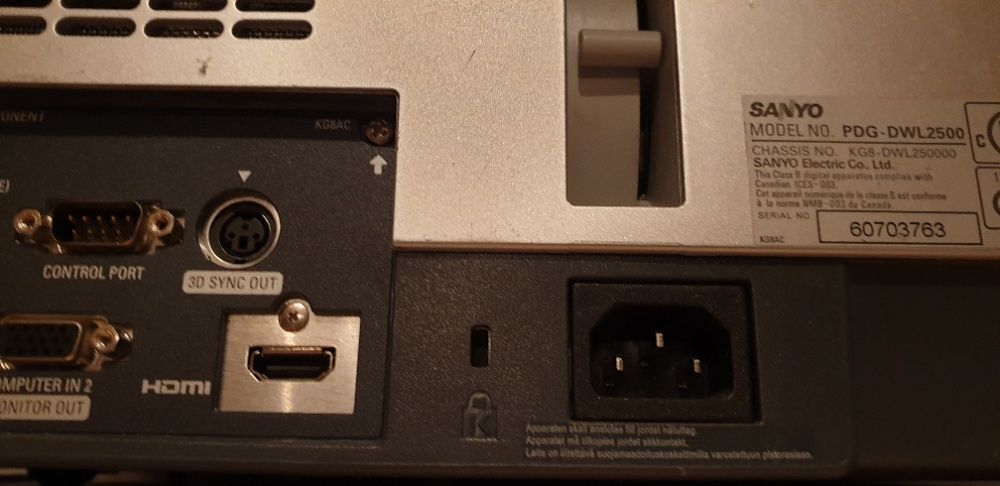 Sanyo PDG-DWL2500 projektor ultrakrótkoogniskowy