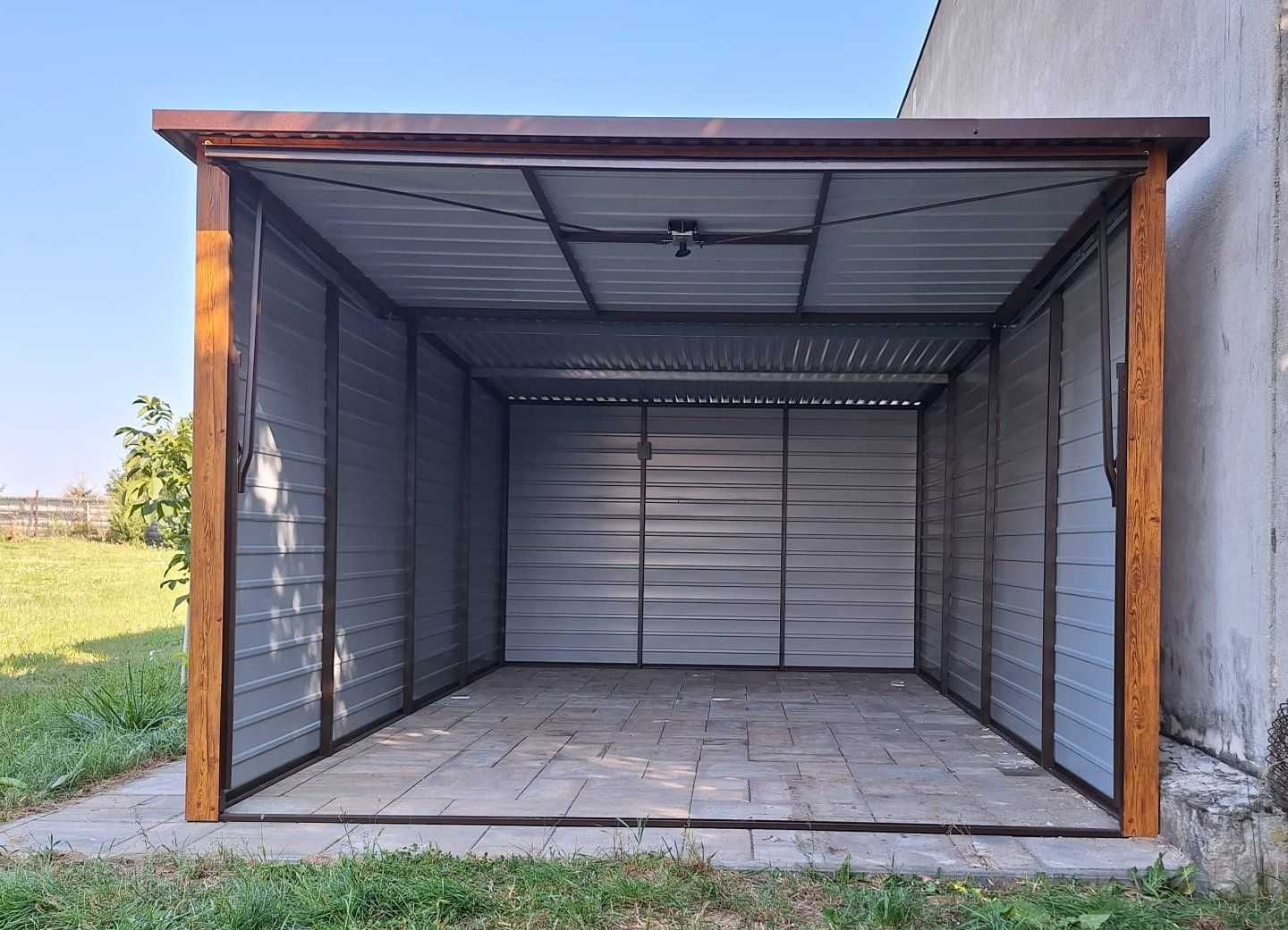 Garaż blaszany 3x6 Dach Jednospadowy, Garaż drewnopodobny, Producent