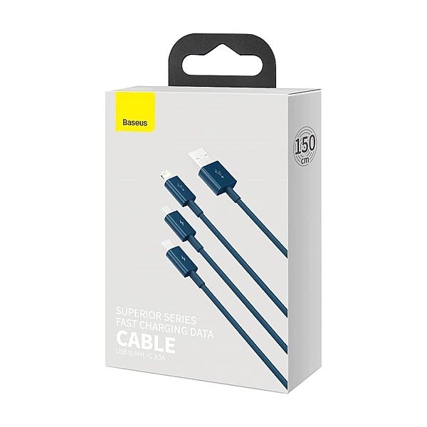 Baseus Superior 3w1 kabel USB - Lightning / USB Typ C / micro USB 3,5