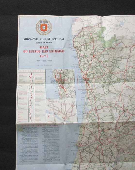 Mapa do Estado das Estradas ACP Automóvel Clube de Portugal 1975
