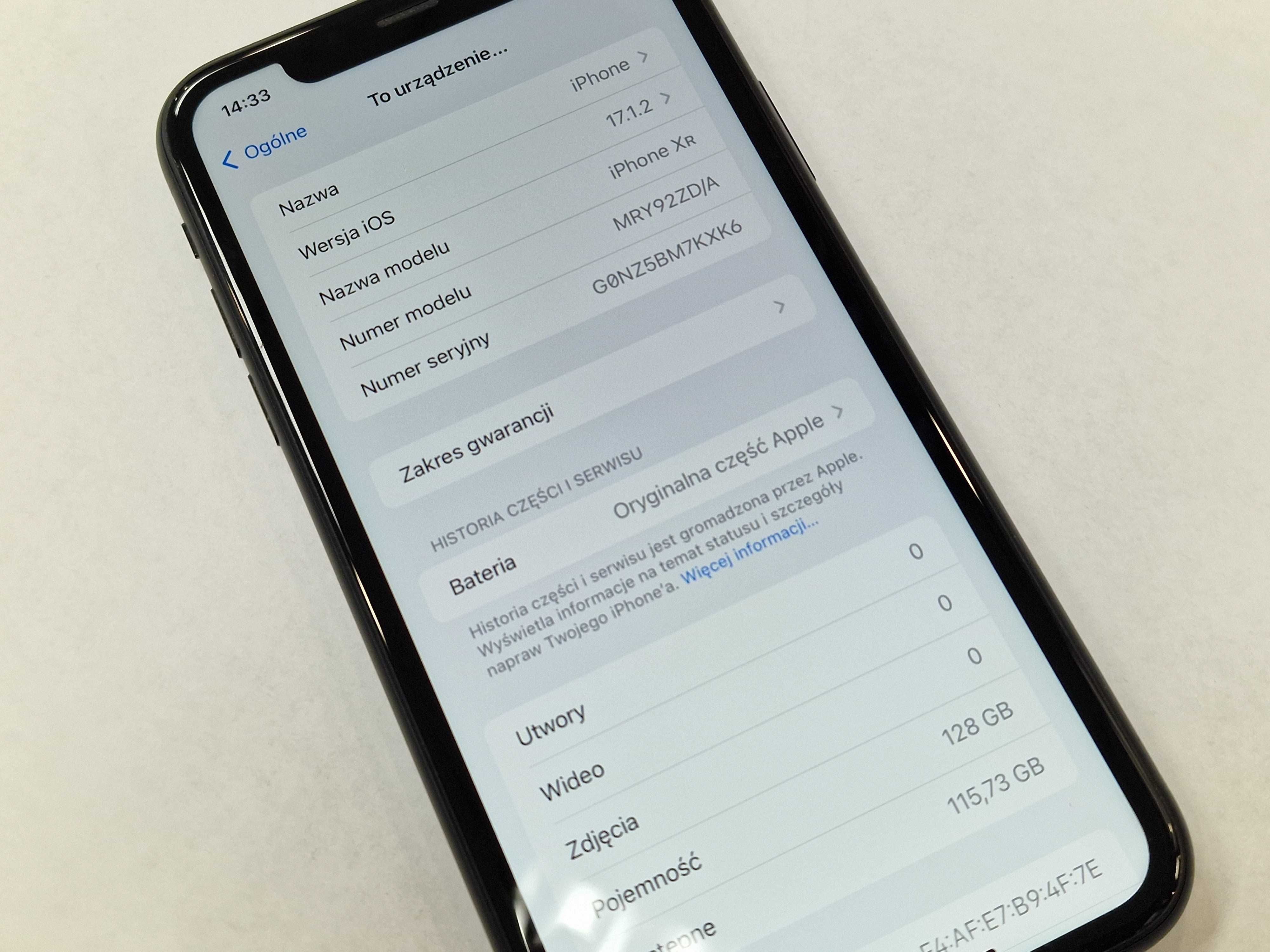 Iphone XR 128GB/ Black/ Czarny/ Bat 100%/ Grade B/ Gwarancja