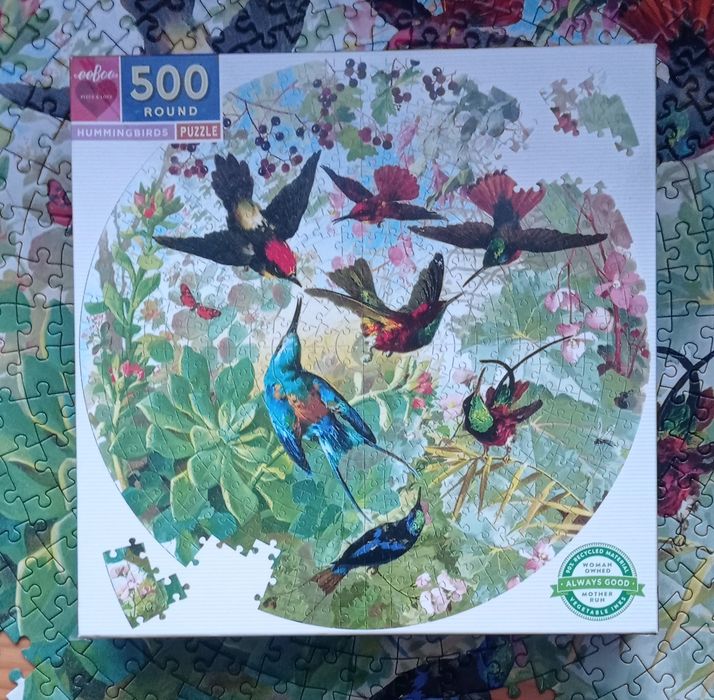 Puzzle EeBoo, 500, Hummingbirds - 2 braki