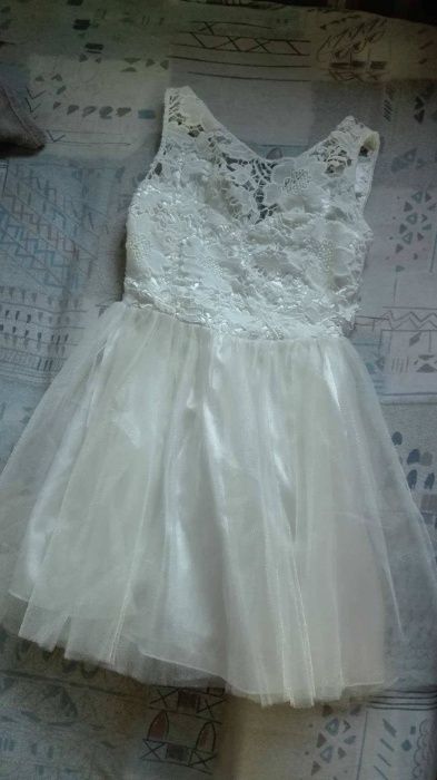 Biała sukienka koronka tiul XS/S