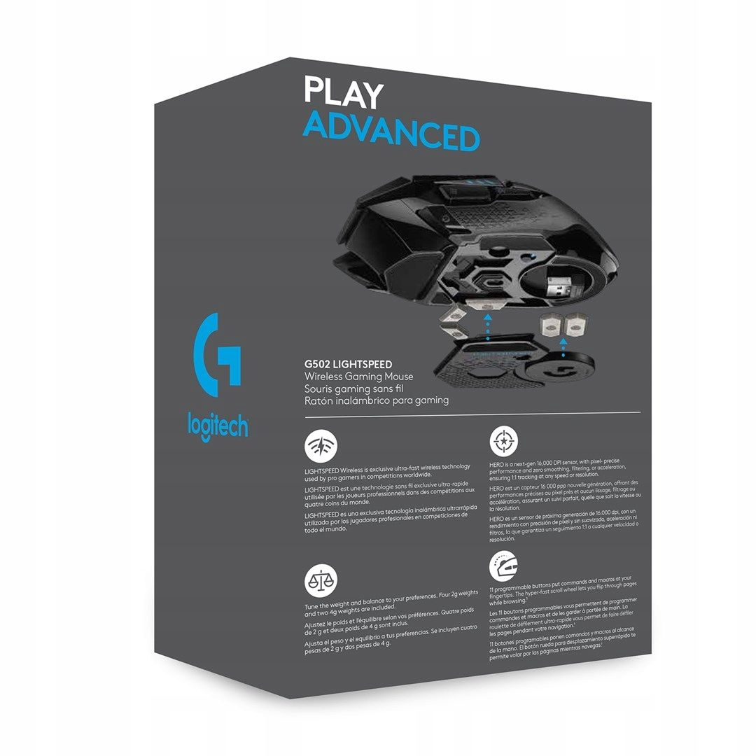 mysz gamingowa logitech g502 lightspeed kompletna