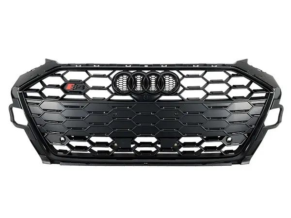 Решітка радіатора Audi A4 B9 2020-2024 стиль RS4 чорний глянець