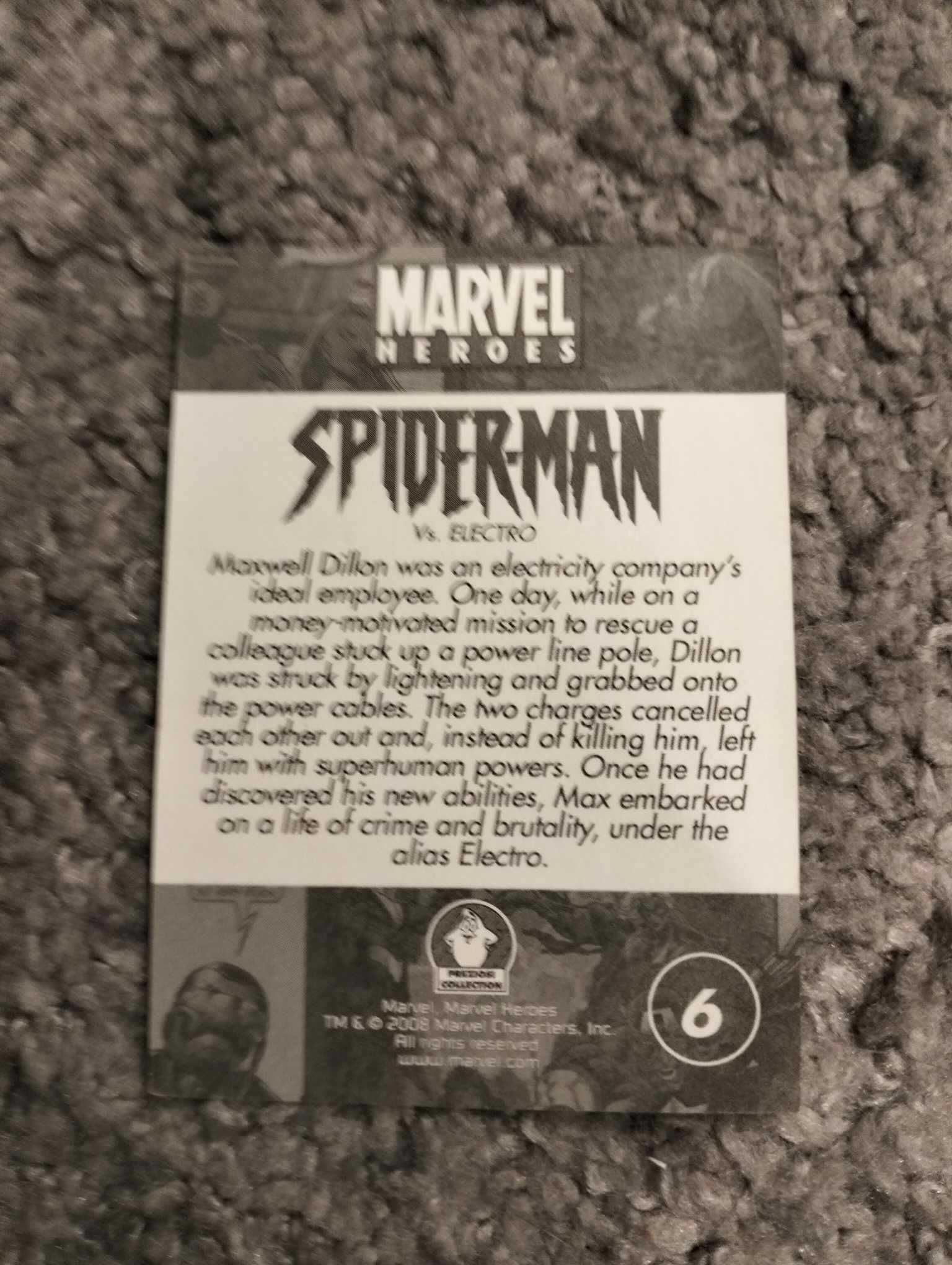Marvel Heroes 6 2008 karta kolekcjonerska Preziosi Collection