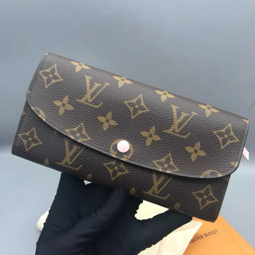 (Ostatni) Portfel damski Louis Vuitton Emilie Monogram różowa klamra