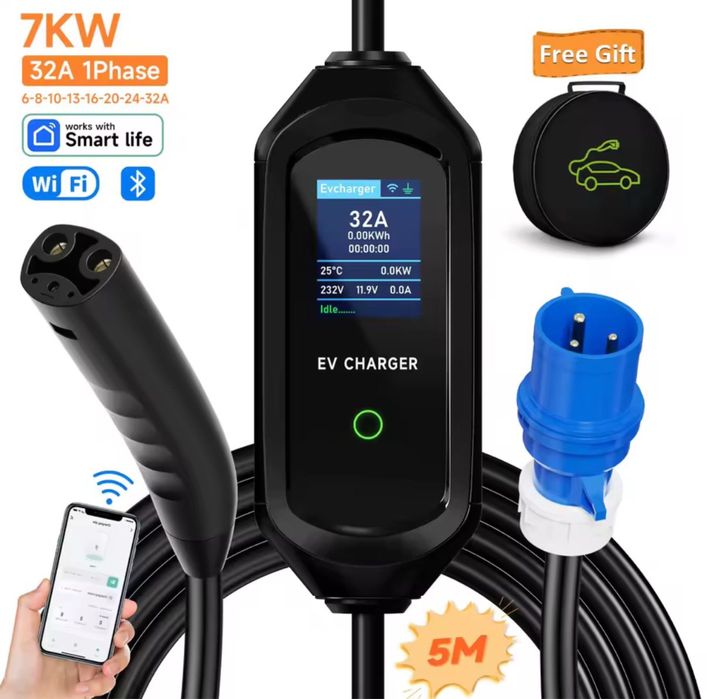 Зарядка зарядний пристрій зарядное устройство tesla 32 ампера/7квт