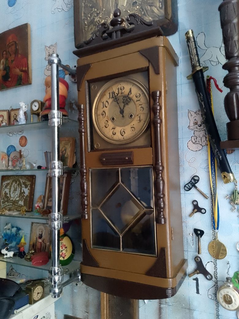 Часы настенные старинные с боем JUNGHANS Германия антиквариат