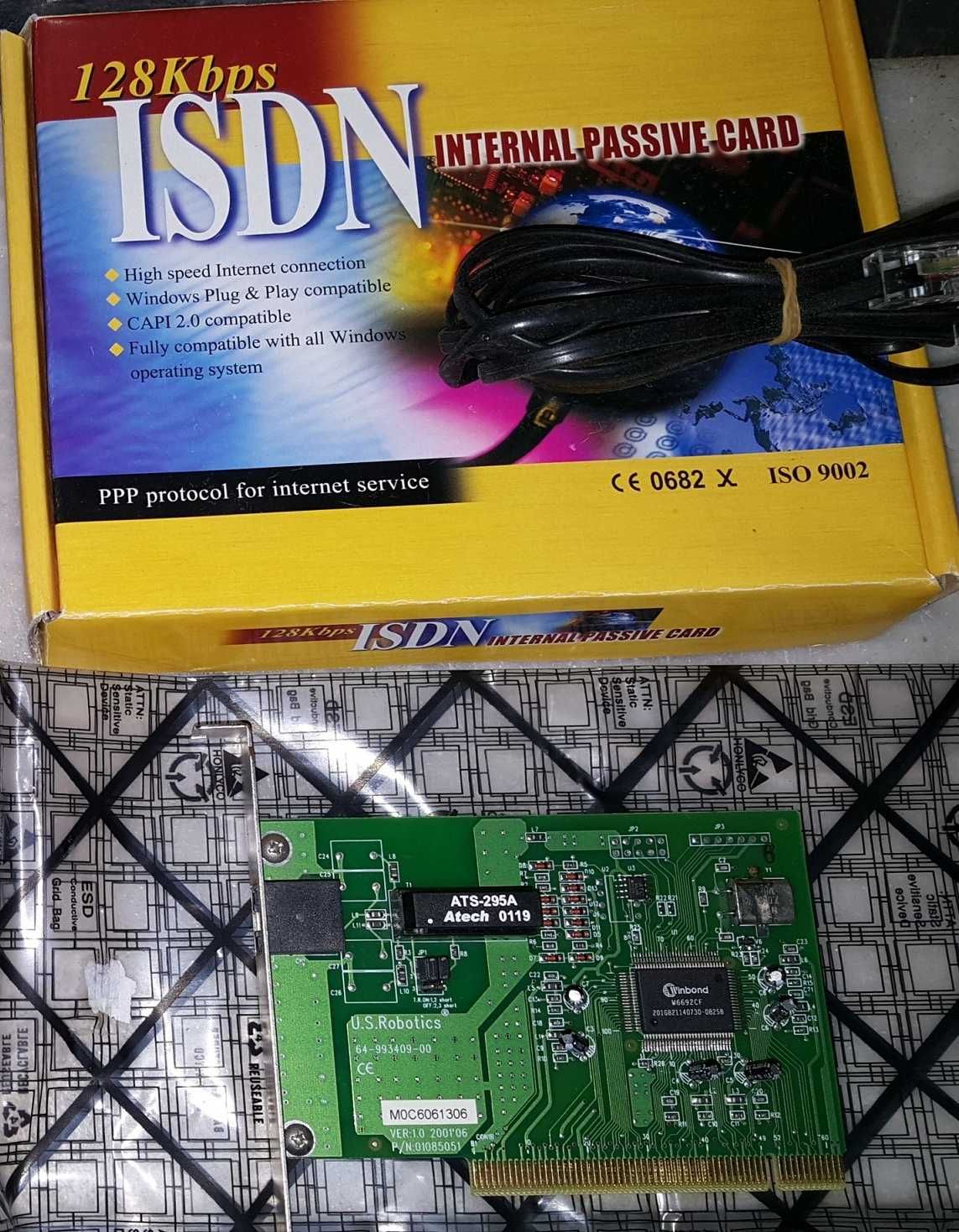 Modems internos e Externos, vintage: ISDN, U.S. Robotics, Xircom,