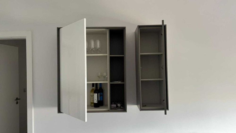 Módulos de Parede para Sala (Branco/Cinza)