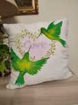 Poszewka kolibry walentynki rękodzieło Obraz malowany  handmade