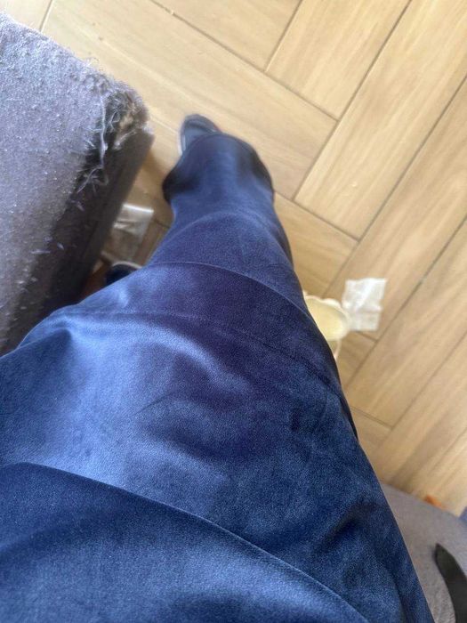 Тканина плюш синій розпродаж