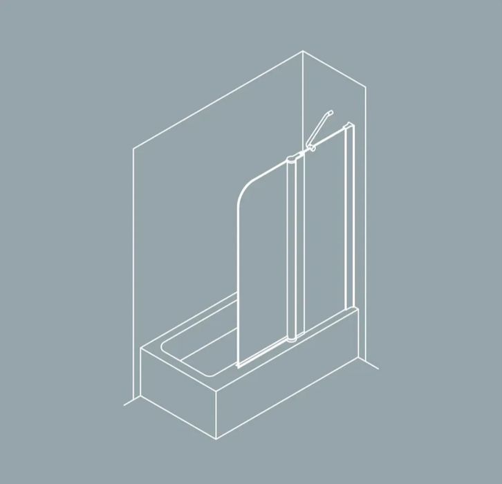 Шторка для ванни Koller Pool QP95 двоелементна 1150x1400 chrome/clear