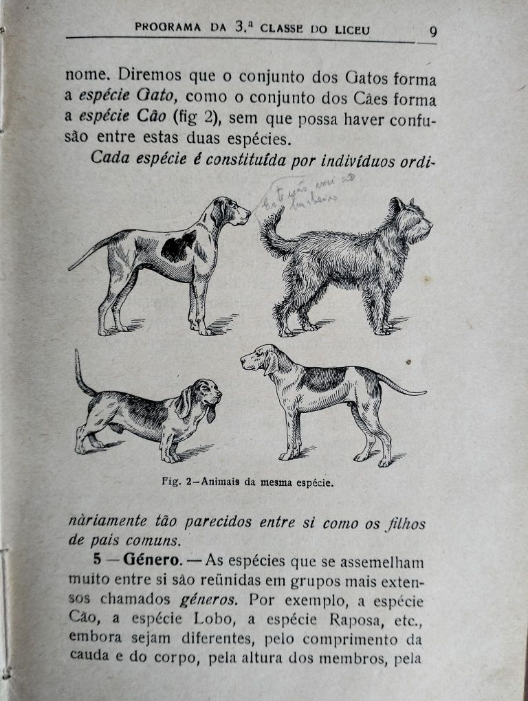 Livro Noções de Zoologia - 1934