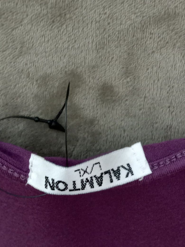 Nowa fioletowa bez rękawów srebrzona aplikacją bluzka damska