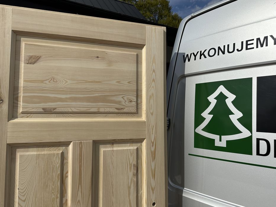 Drzwi lite drewniane sosnowe Na wymiar nietypowe Cała Polska i UE