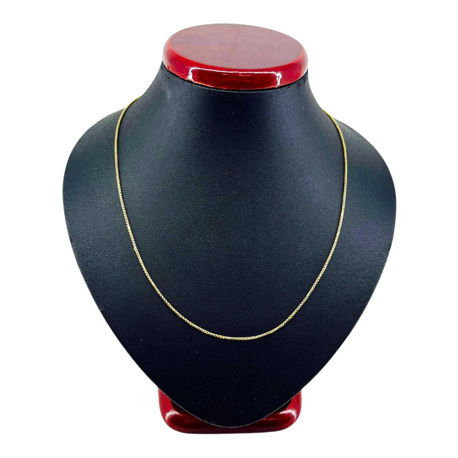 Śliczny złoty łańcuszek splot kostka 585 5,23 G DŁ.50CM