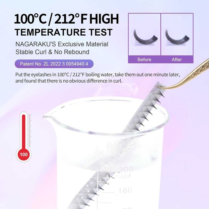 NAGARAKU Przedłużanie Rzęs 6D 0.07 D Curl 8mm