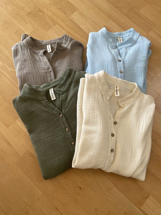 Koszula stójka muślinowa długi rękaw kolory