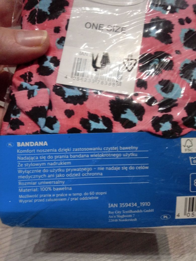 Chustka pod szyję bandana apaszka / nowa / 100% bawełna