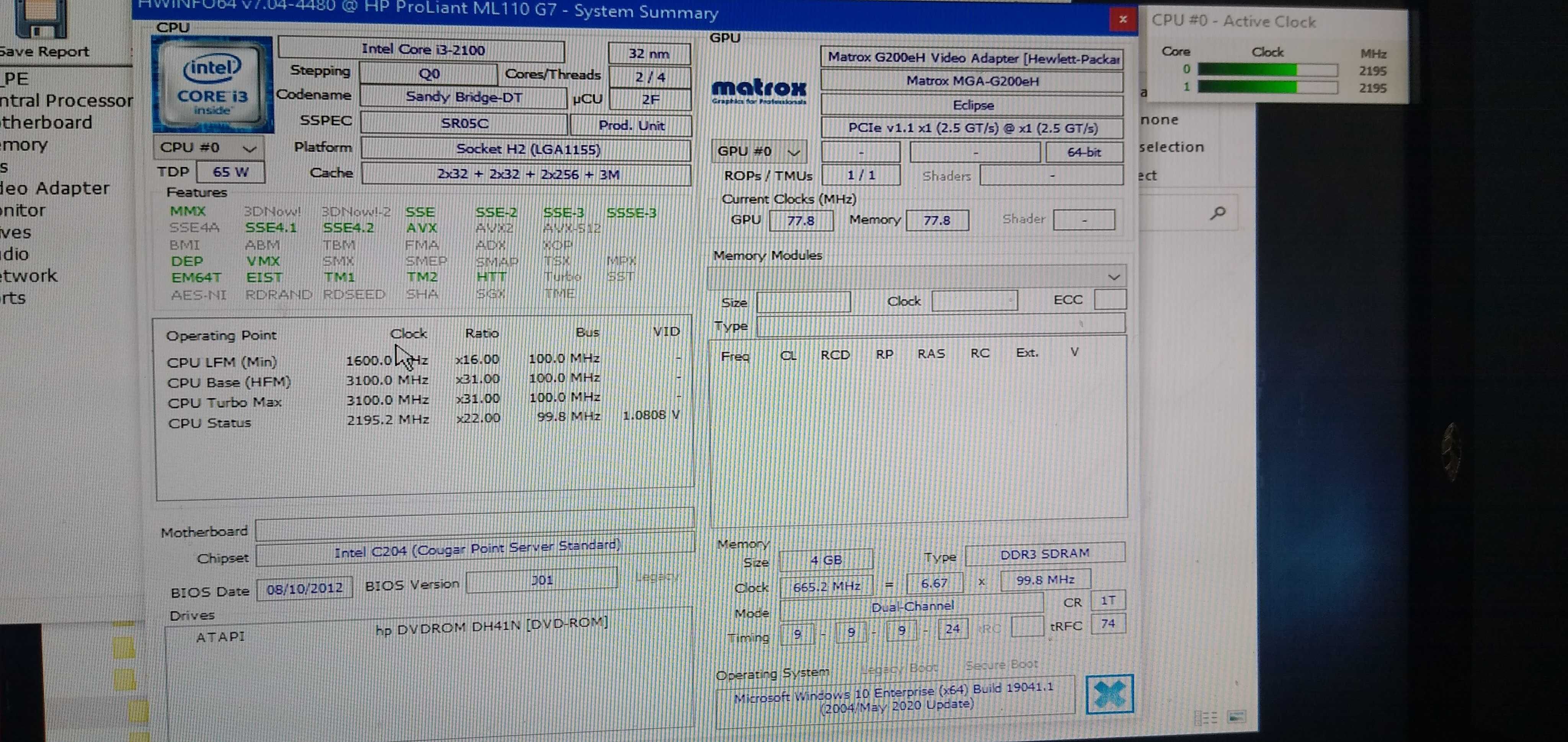 hp proliant ML110 G7