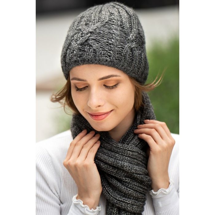 zestaw zimowy zz-12-gr czapka a-03 szalik d-01