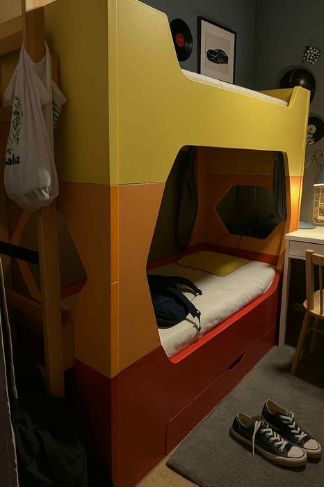 Łóżko piętrowe solidnie z litego drewna