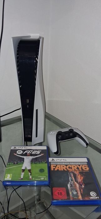 Ps5 com comando e 2 jogos + garantia