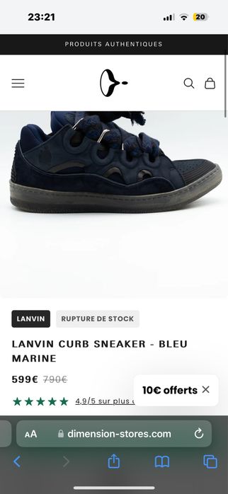 lanvin curb sneaker bleu marine