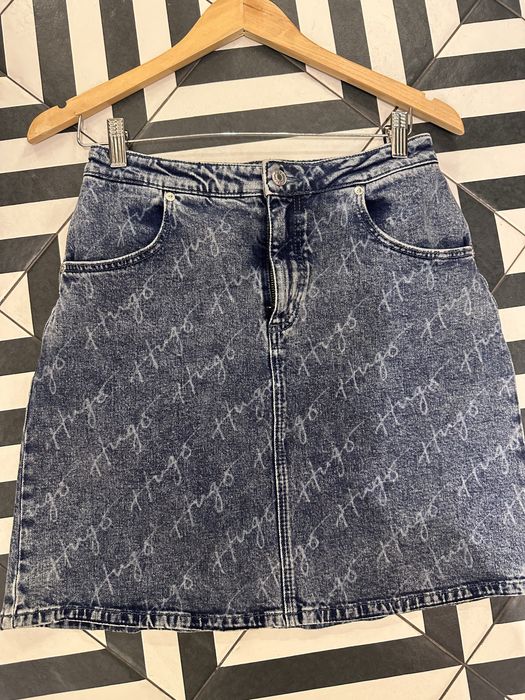 Джинсова спідниця HUGO синього кольору